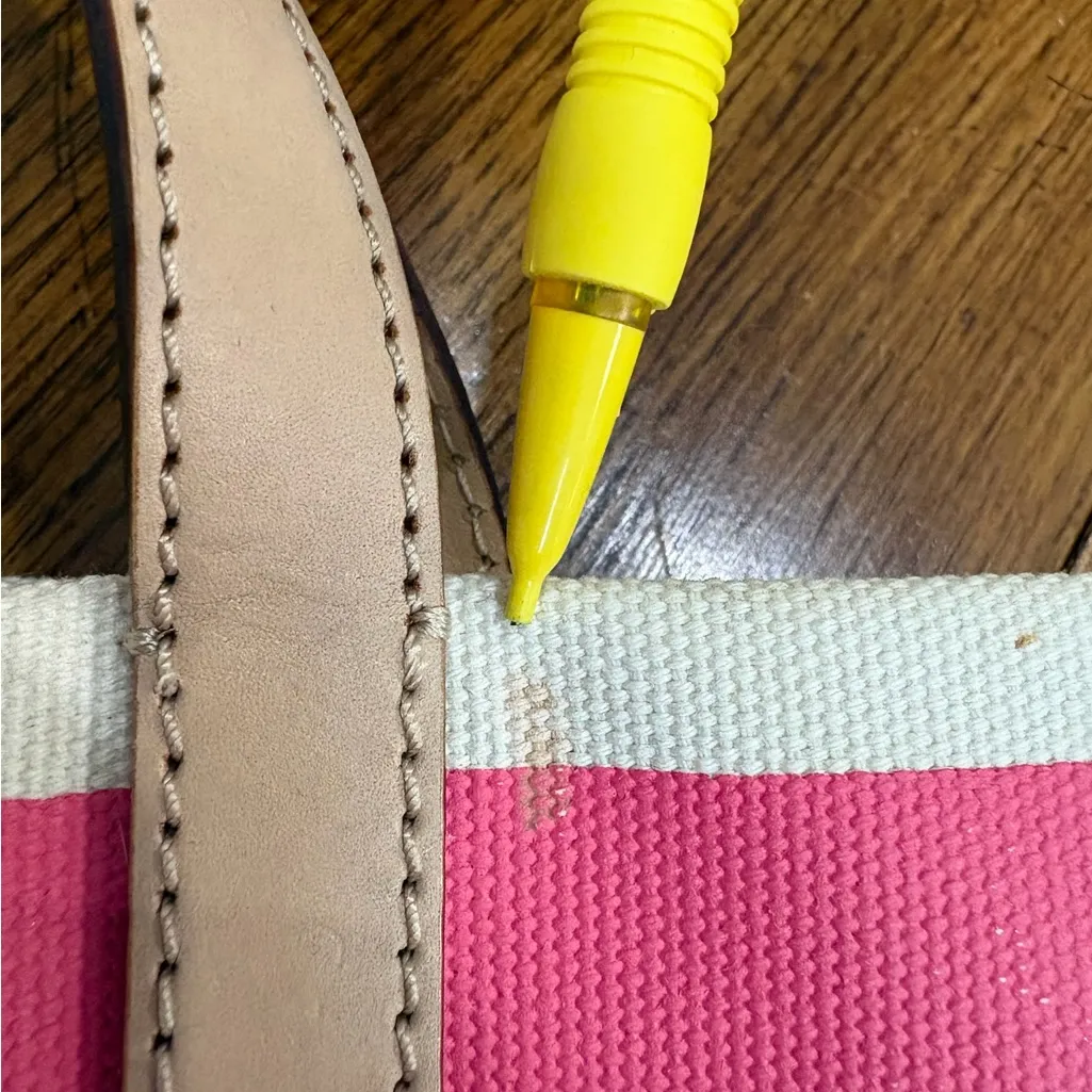 Kate Spade New York Red & Pink Canvas Mini Tote Bag Canvas Colorful Shopper Tote - Image 8