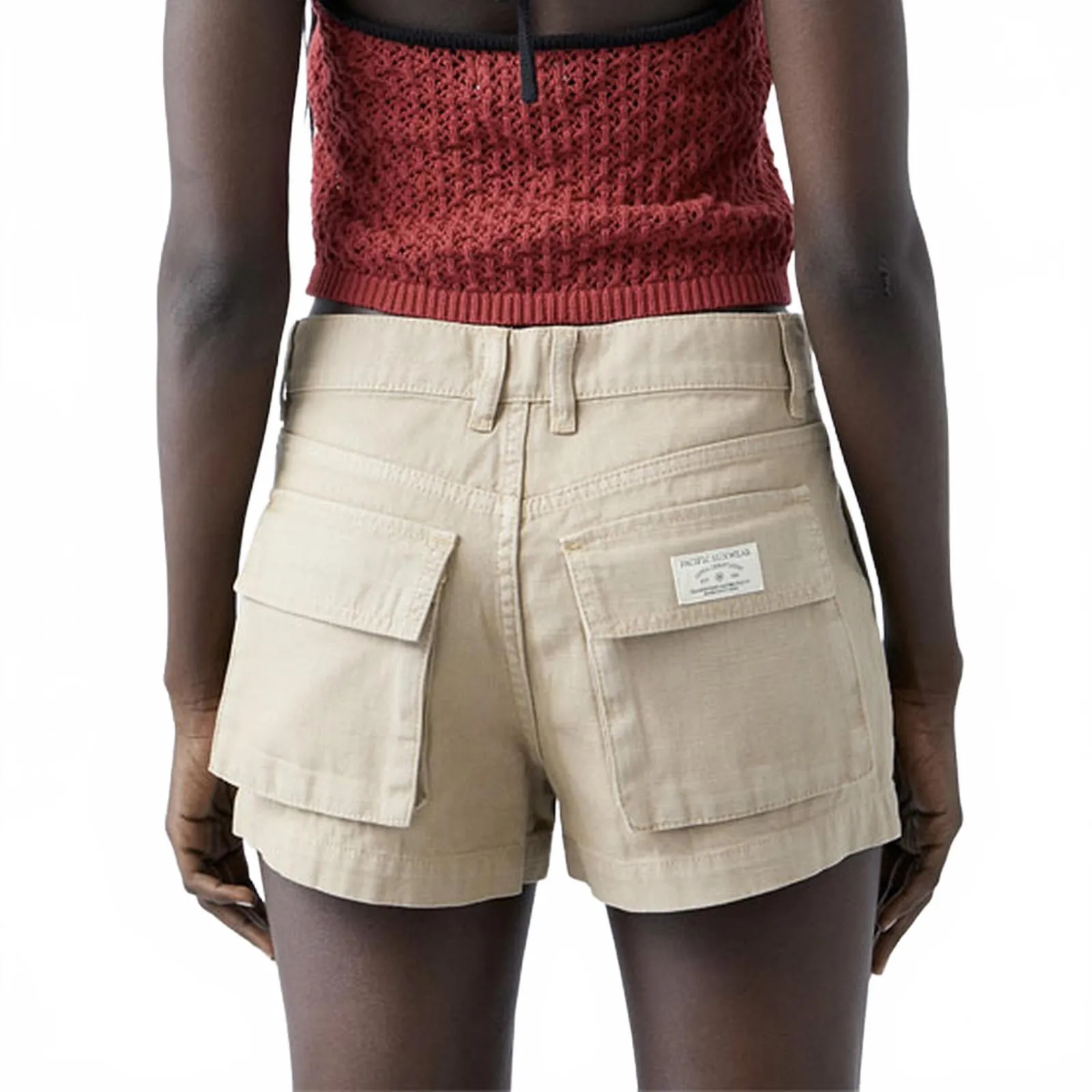 Pacsun Light Brown Mid Rise Slouchy Workwear Shorts Incense Tan NWT Size 24 - Image 2