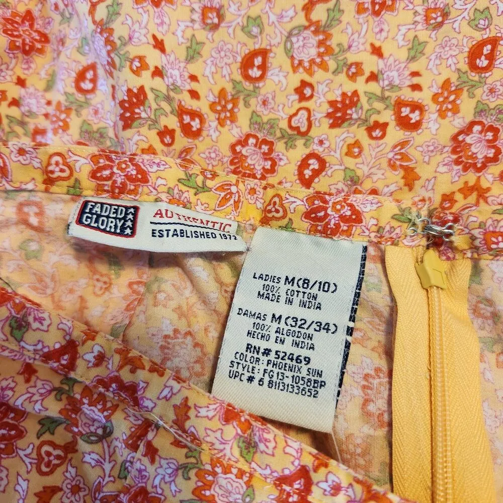 Vintage Faded Glory Floral Paisley Patterned Midi Pencil Skirt M - Image 8