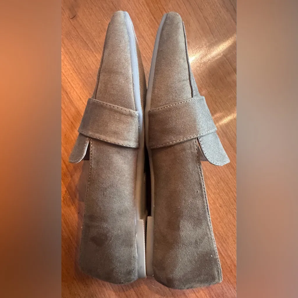 Journee Bentley Square Toe Loafer in Faux Olive Suede- Size 6.5 - Image 6