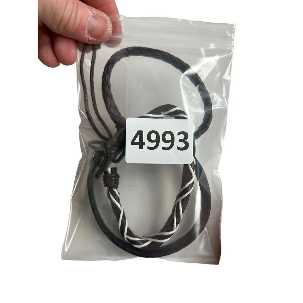 Leather bracelet lot of 3 bracelets Brown - Image 7