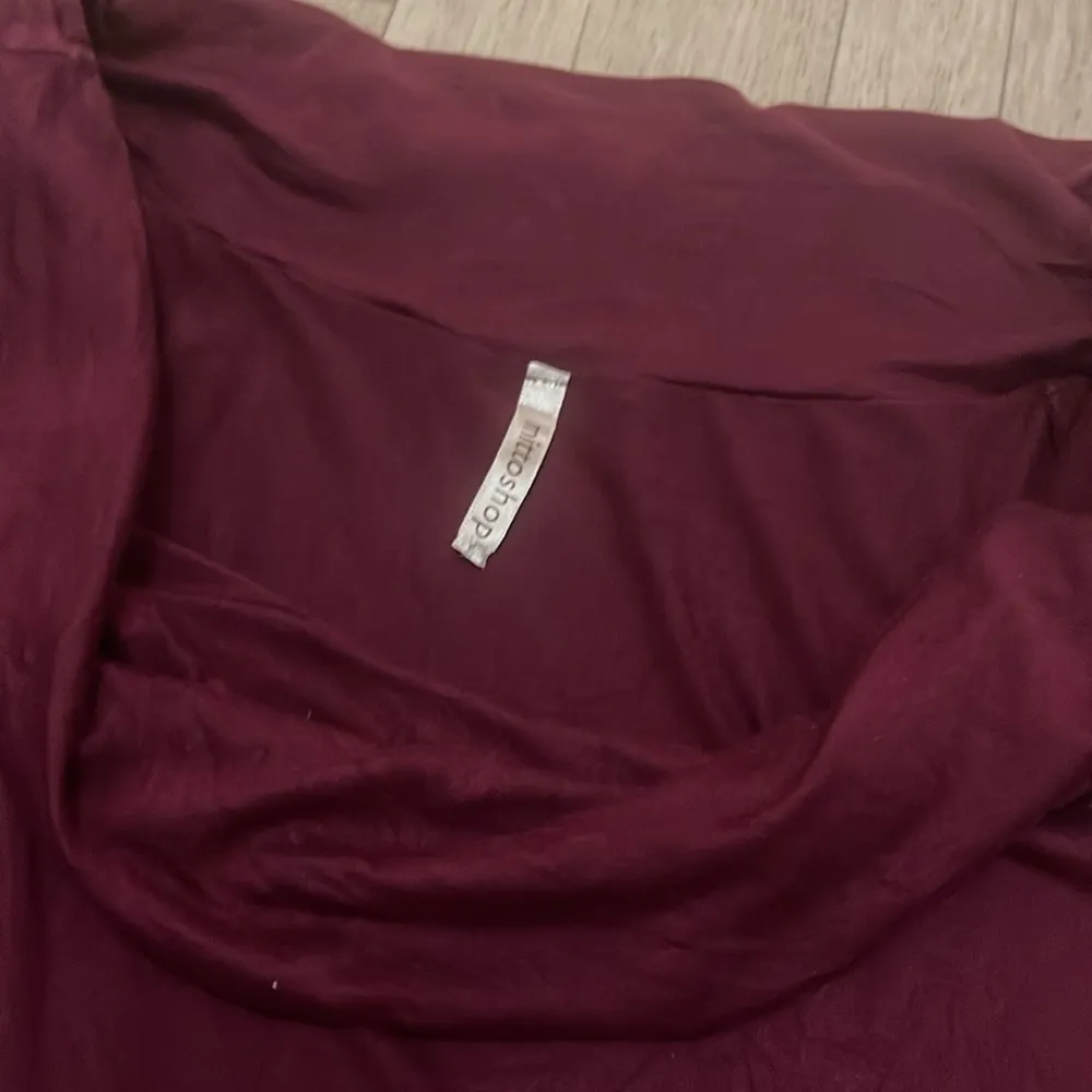 Mittoshop burgundy cowl neckline sweater lightweight dress medium large - Image 4