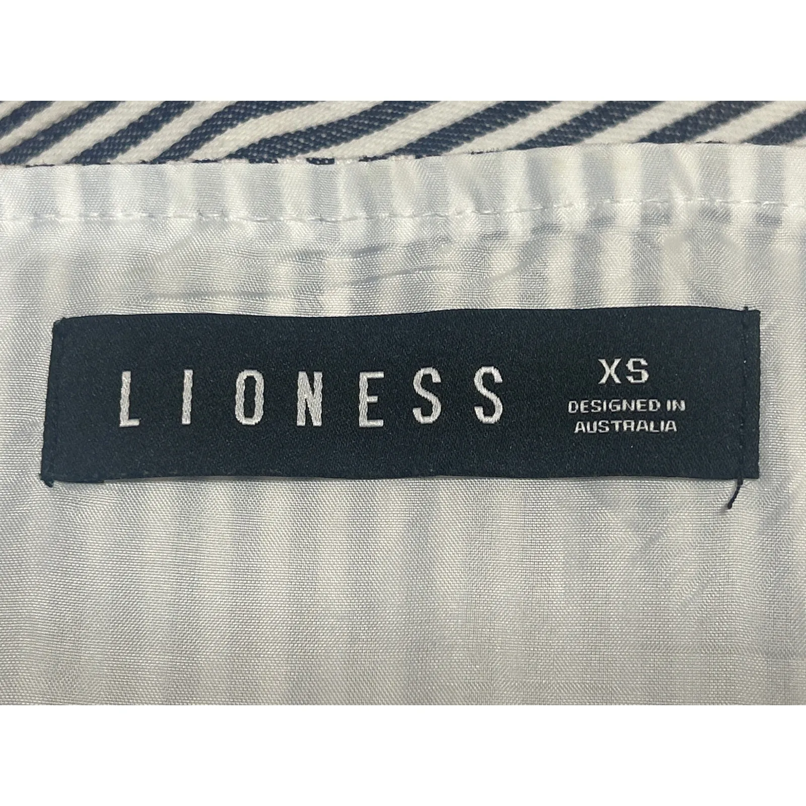 Lioness East Gate Blue Pinstripe Strapless Lace Up Corset Bustier Top Size XS - Image 4