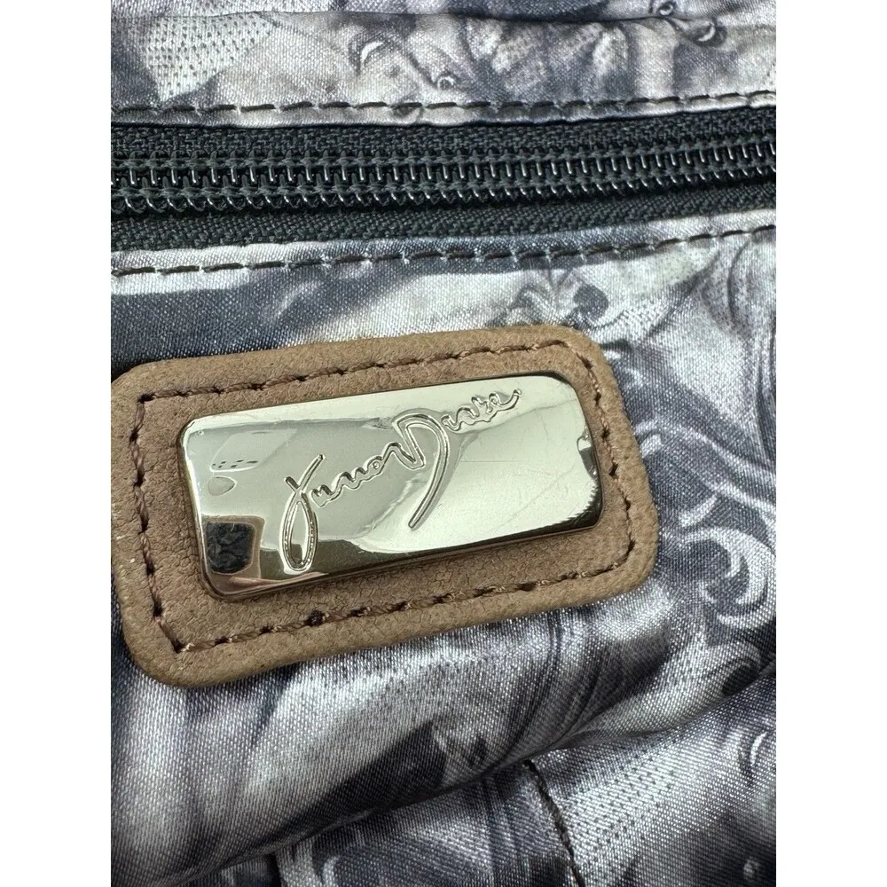 Junior Drake Gail Pleated Caramel Brown Leather Convertible Purse Handbag Slouch - Image 8