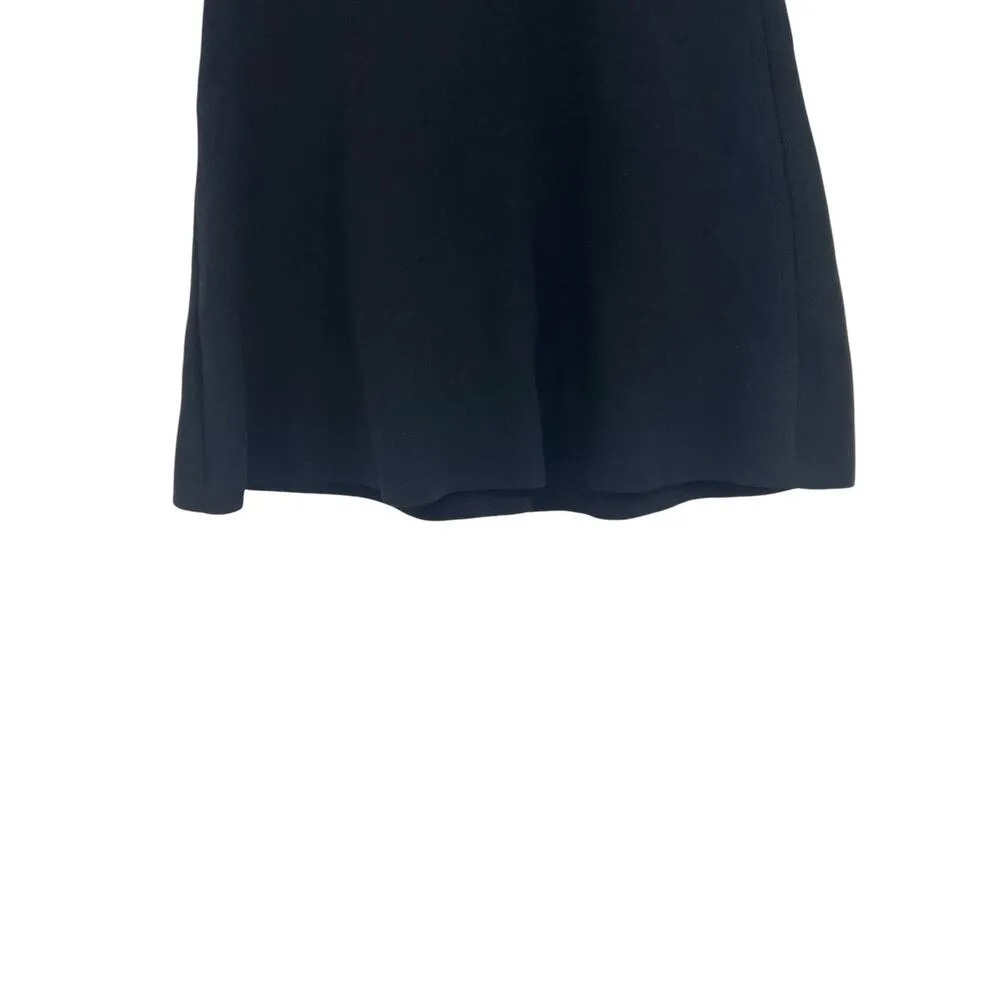 Sandro Anna Scalloped A-Line‎ Skirt Black Sweater Knit Front Slit Size 0 / US 2 - Image 11