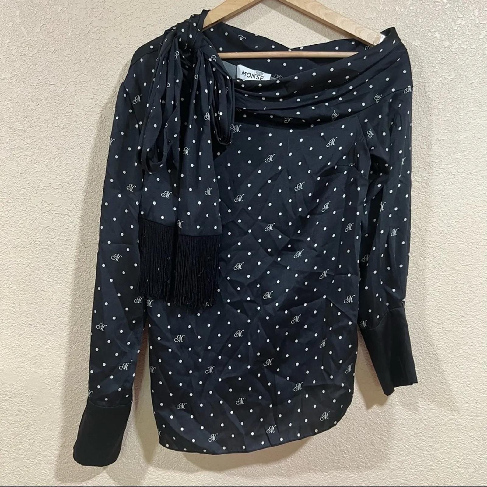 Monse Navy blue M Dot Drape Scarf Top size 8 - Image 2