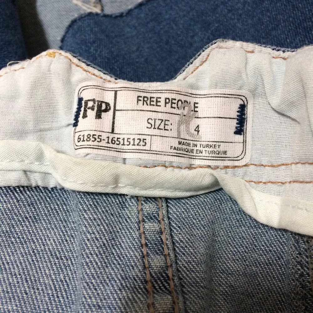 Free People  Corsette Frayed Raw Hem Distressed Denim Mini Skirt - Image 2