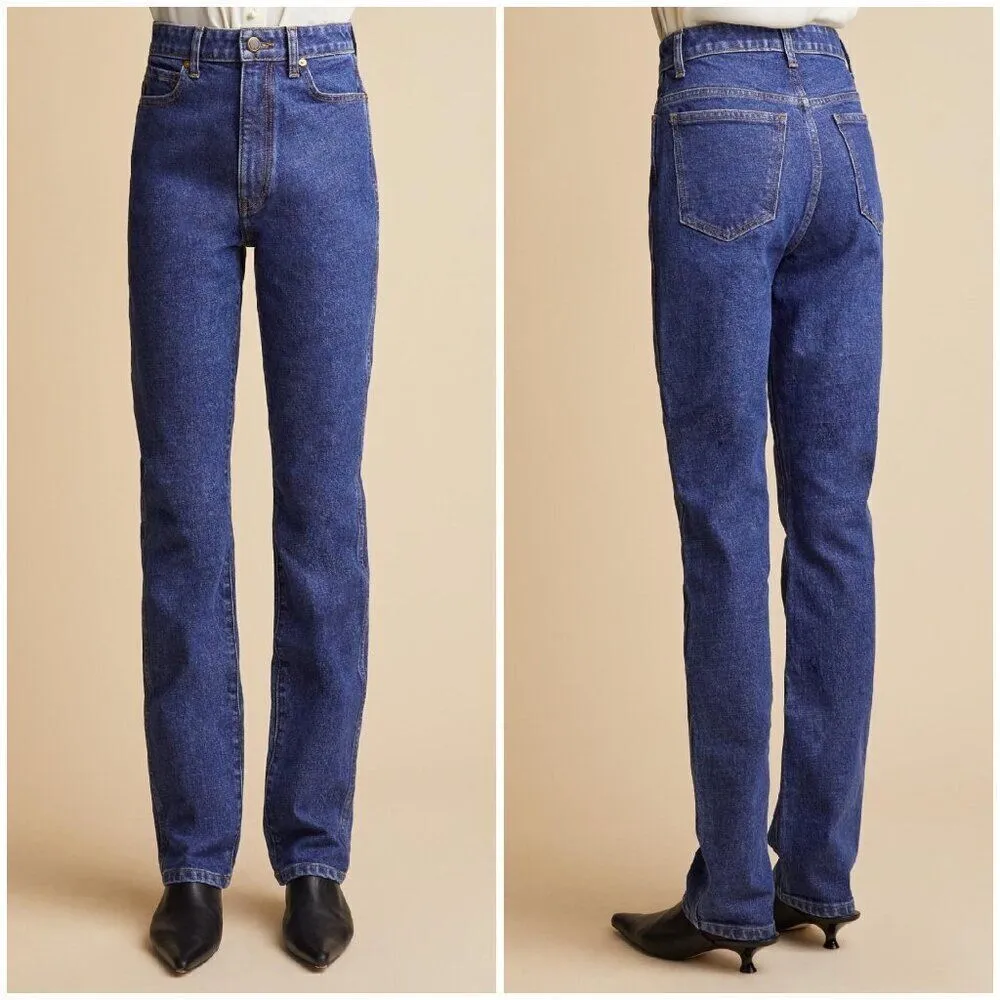 💕KHAITE💕 Daria High Rise Slim Fit Jeans Montgomery Stretch Medium Blue 29 NWT - Image 4