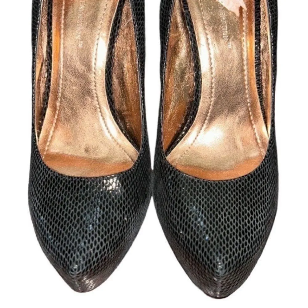 Bebe  Black Leather Platform Pumps(Size 7B) - Image 6