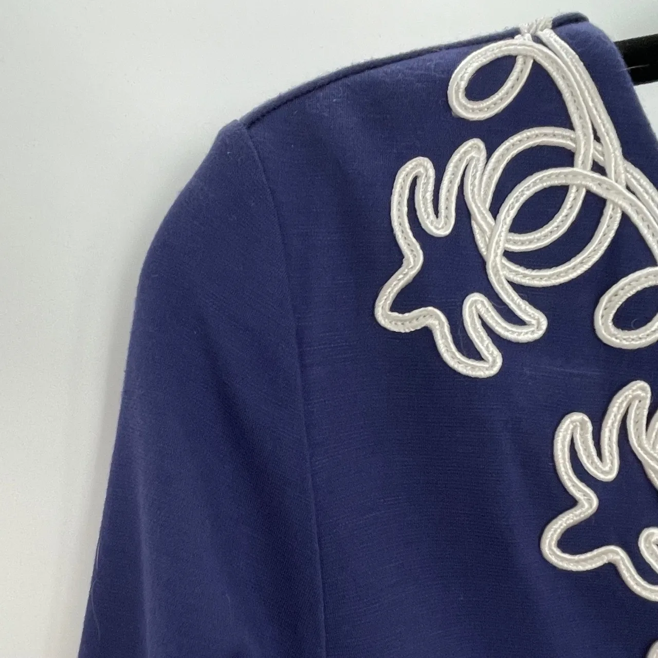 Tori Richard Womens Navy Blue‎ Embroidered Bell Sleeve Tunic Boho Dress Size XS - Image 7