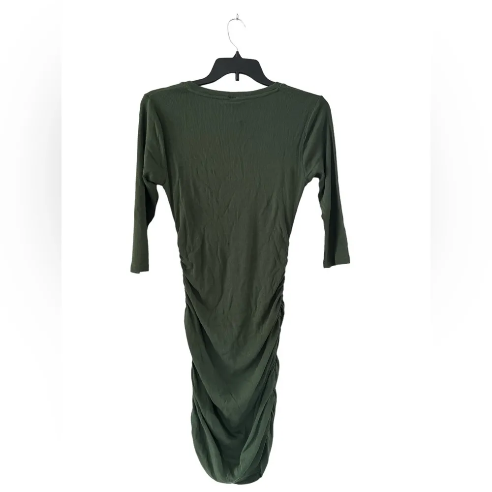 New Bobi x Revolve 3/4 Sleeve Shirred Mini Dress Large - Image 3