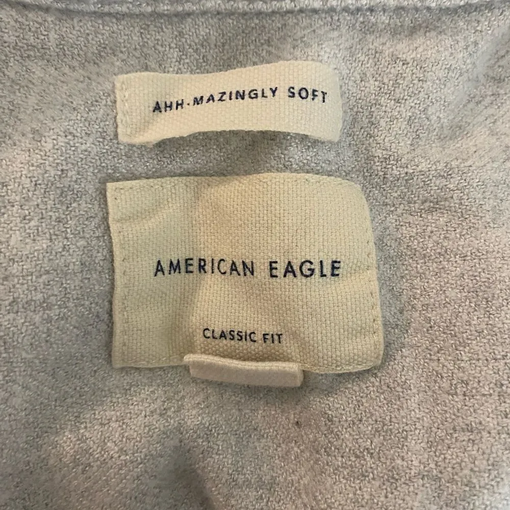 American Eagle Gray Soft Button Down Shirt Women’s Size Small - Image 4