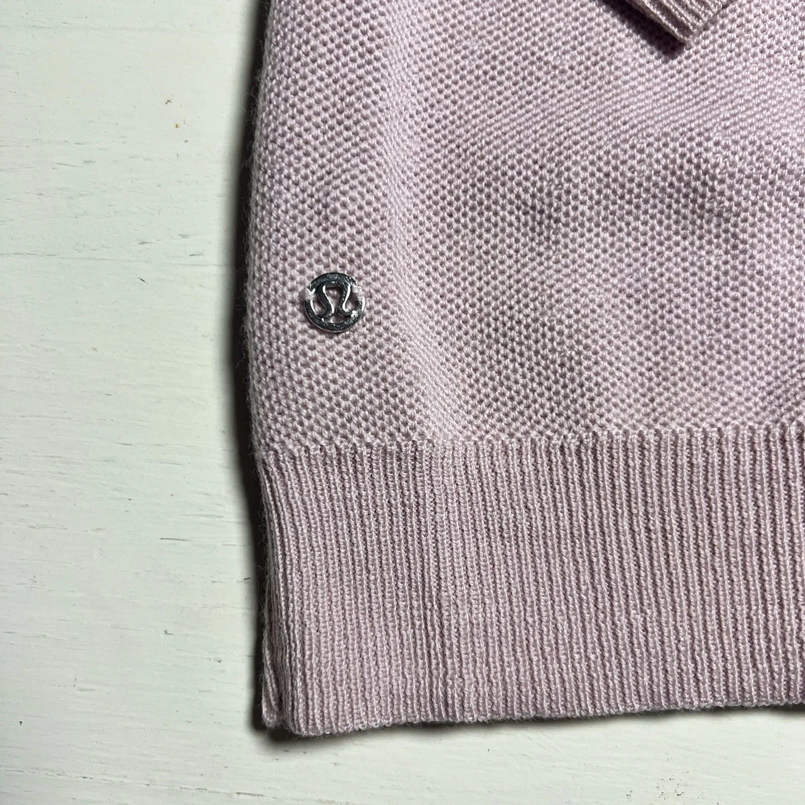 Lululemon Tied To You Long Sleeve Knit Sweater‎ Mauve Pink Size 4 - Image 4