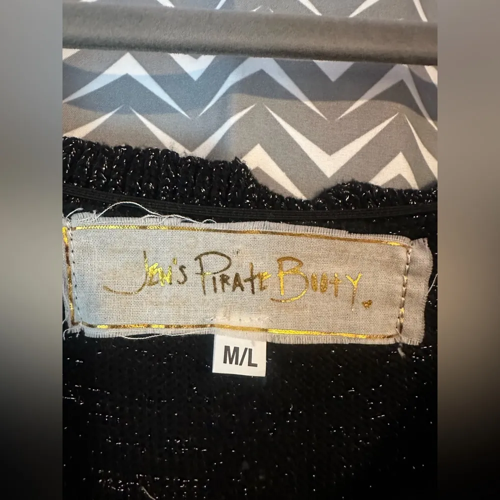 Jen's Pirates Booty | Black Striped Swallowtail Mini Dress, Size M/L - Image 5