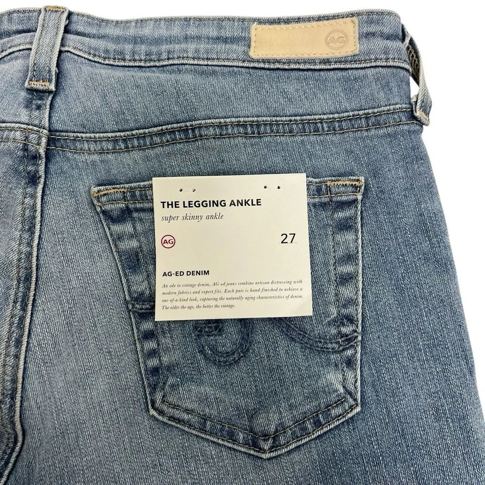 AG Adriano Goldschmied Jeans The Legging Super Skinny Ankle Light Wash Womens 27 - Image 6