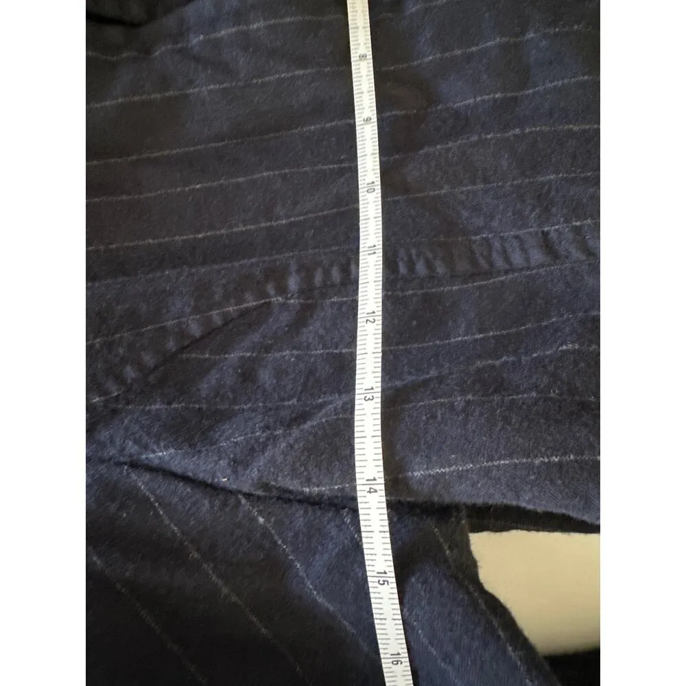 BetaBrand Wool Blue Pinstripe Zip Up Blazer/Jacket Size L - Image 10