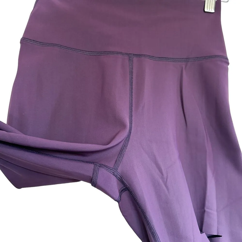 Alo Yoga High Waist Ripped Warrior Straight Long Leggings Plum Purple Small - Image 10