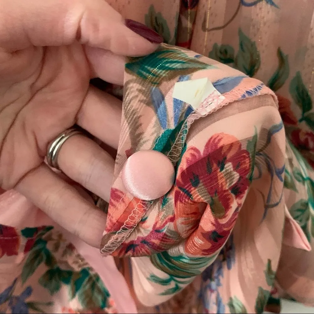 Vintage Victoria’s Secret Gold Label Floral Satin Button Down Pajama Top Size M - Image 6