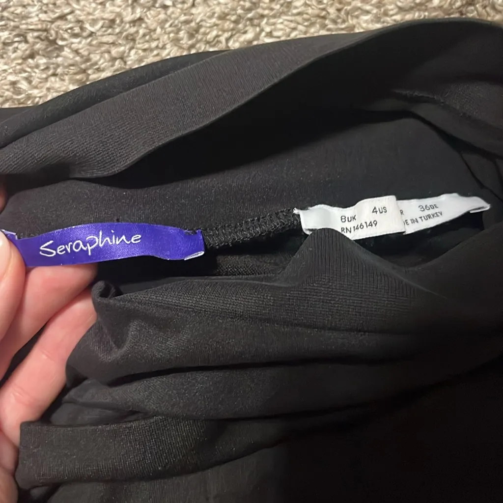 Seraphine Black Over the‎ Bump Straight Leg Slim Trousers Size 4 - Image 5