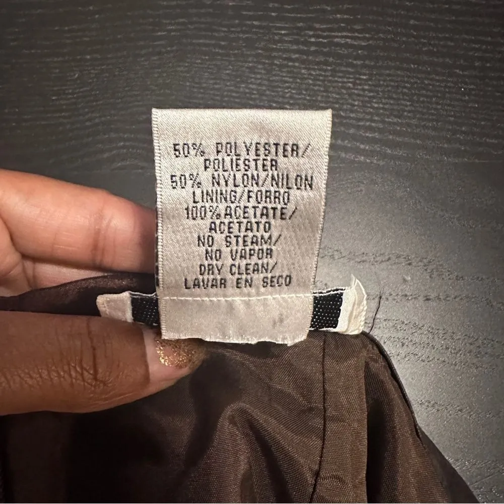 J.R. Nites by Carol Lin Women's Brown Taffeta A line Skirt Size 6P - Image 10