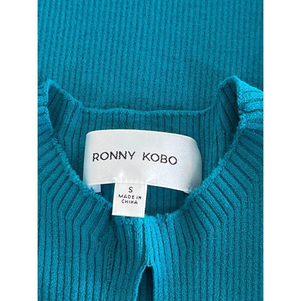 Ronny Kobo Jerrie Knit Dress in Tidepool Small Womens Bodycon Mini Blue - Image 8