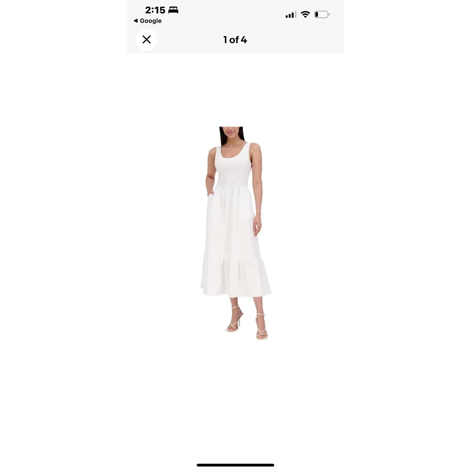 Steve Madden White Tiered Dress Sleeveless Midi Summer Casual‎ Dress - Image 9