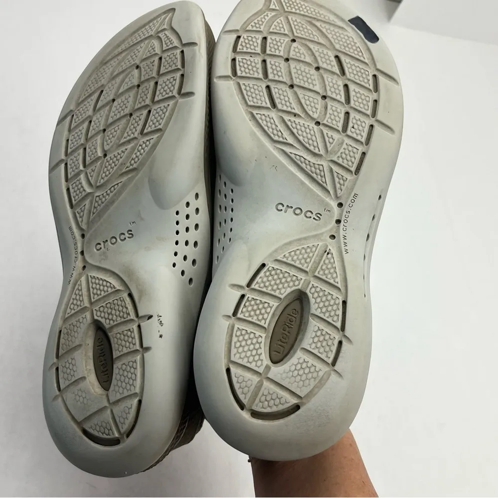 Crocs Literide Pacer Sneaker Womens Size 10 Ice Blue White Lace-up Athletic Shoe - Image 10