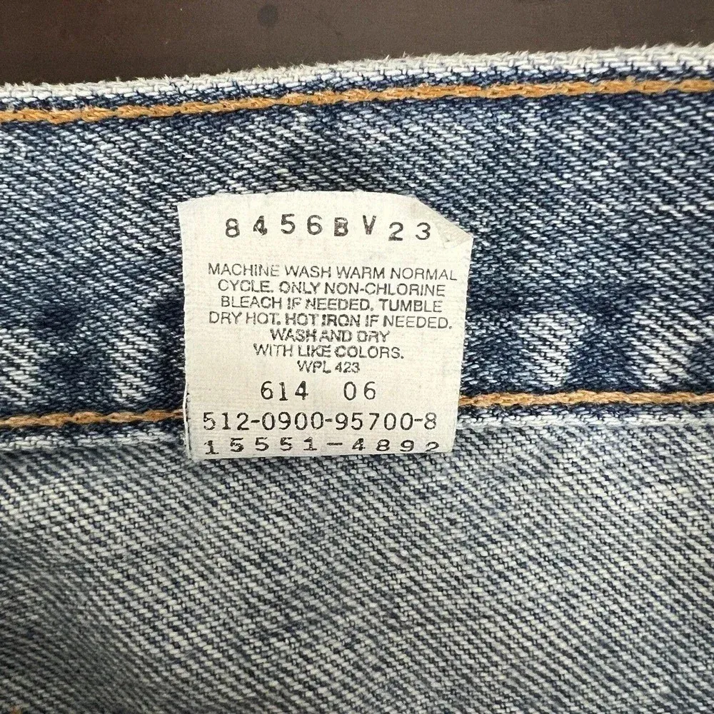 Vintage Levi's 550 Jeans Relaxed‎ Fit Tapered Leg Denim 00s Ankle Zip Size 32/12 - Image 8
