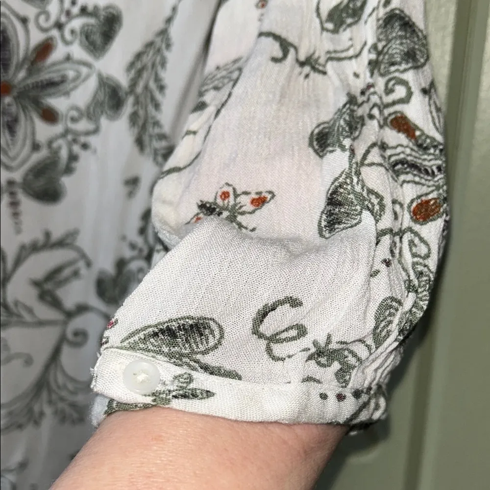 Hinge Boho Floral Top Rayon Womens Blouse Size Small V Neck - Image 10