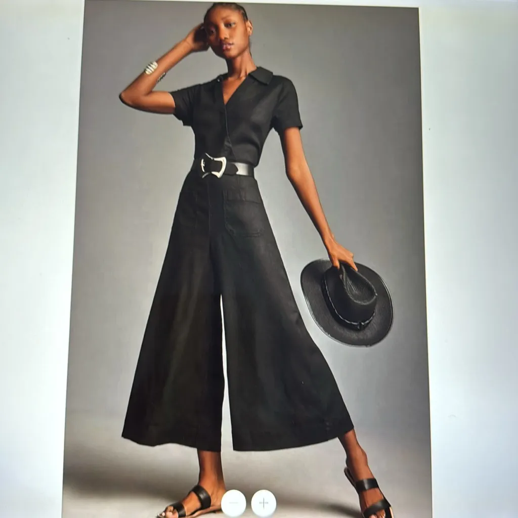 Maeve 🖤 Black Wide-Leg linen  Jumpsuit with V-Neck - Image 10