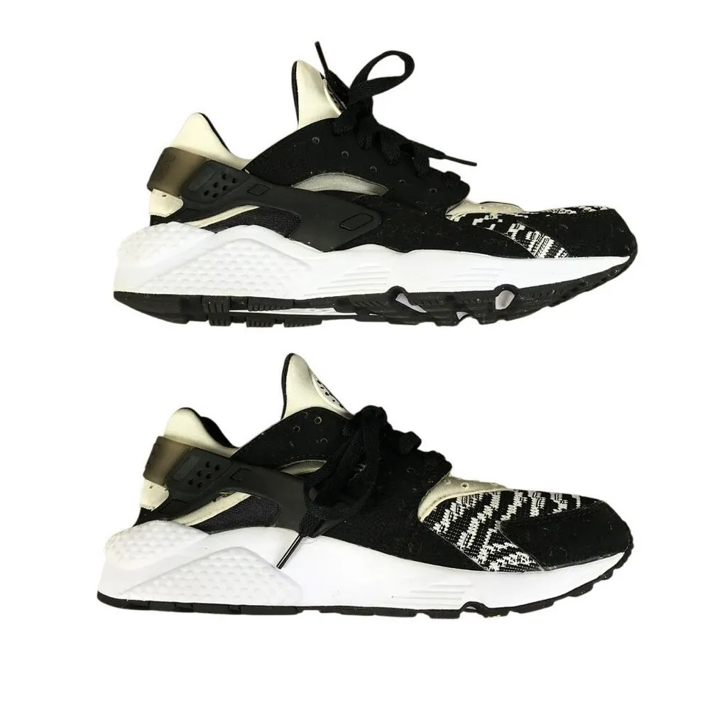 NIKE Air Huarache Run PA Sneaker Women 9  Black White Sock Like Jogging Sporty - Image 6