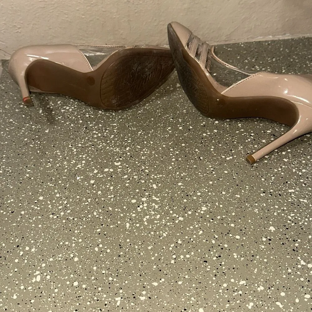 Gianni‎ Bini Nude Patent Leather Pointed Toe Clear Panel Heels Pumps - Image 7