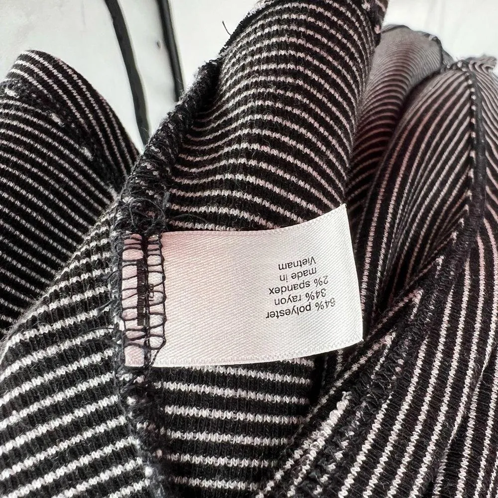 Lane Bryant striped black white knee length sleeveless ruffle dress 14/16 rayon - Image 6