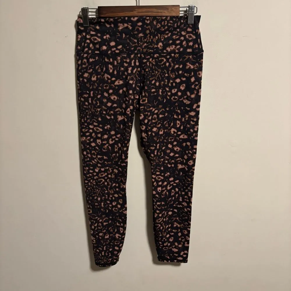 VARLEY Luna High Rise 7/8 textured animal print black brown orange- Size Large - Image 6