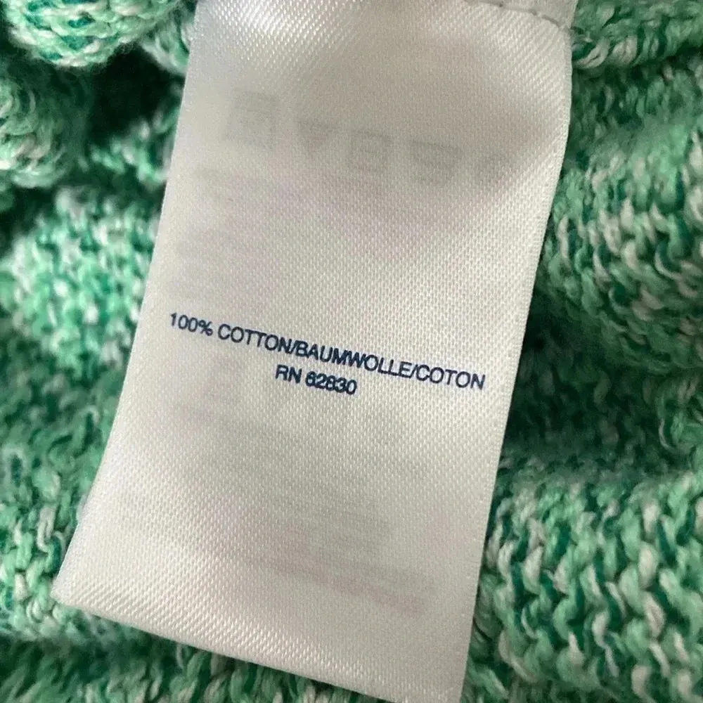 Lands End 100% cotton sweater medium crew neck cable knit sweater ribbed stretch - Image 11