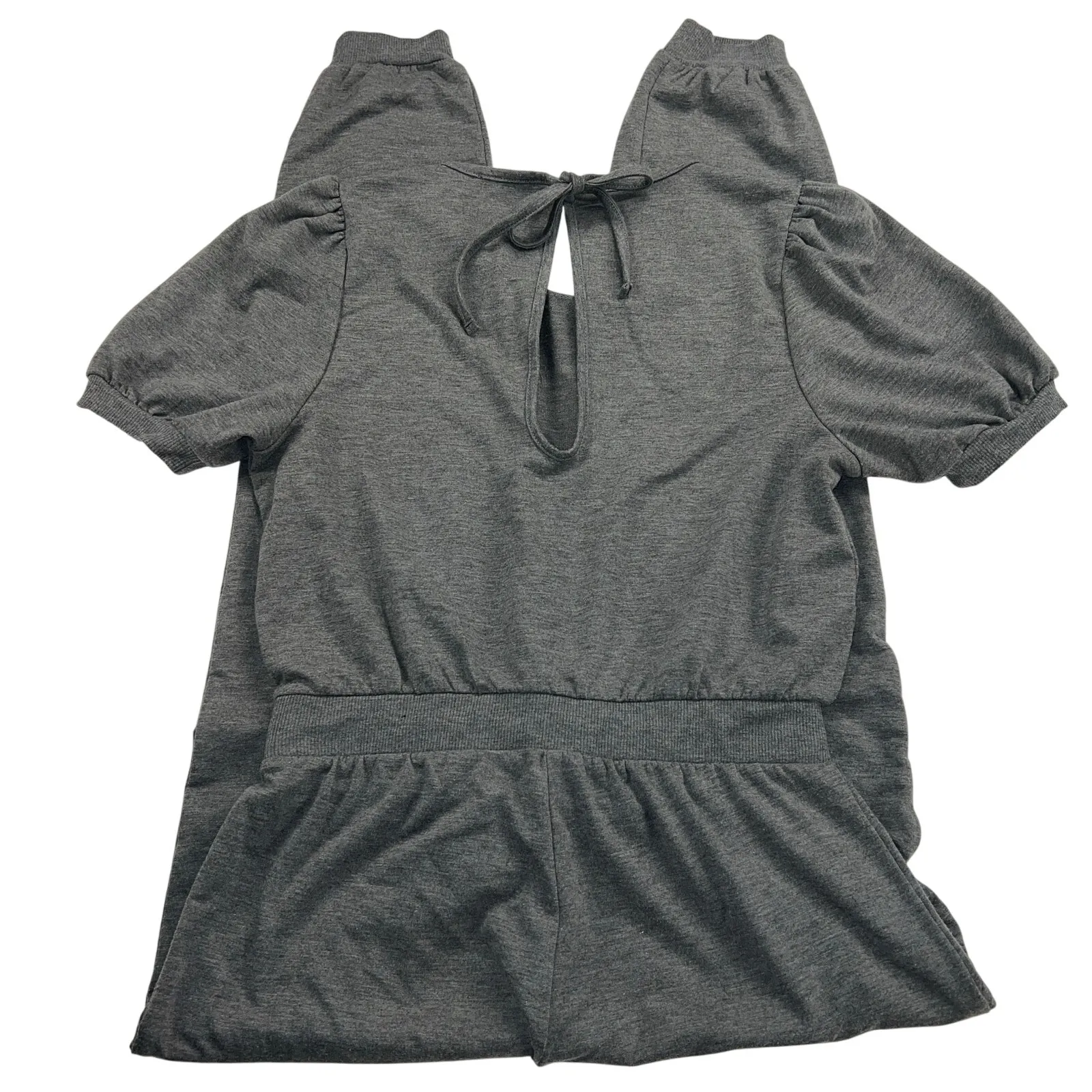 Bebe  One Piece Soft Jersey Knit Romper Ombré Crystal Logo Gray Pull On Size M - Image 7