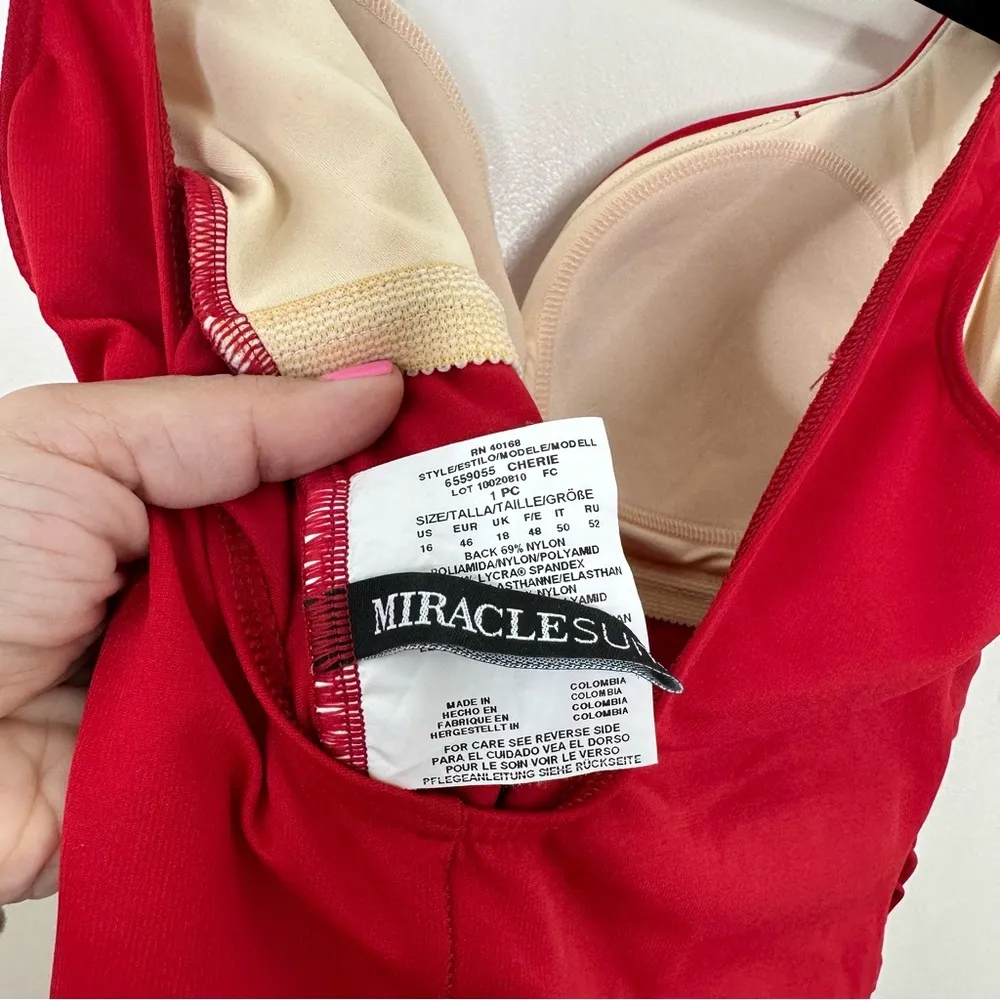 NWOT Miraclesuit Rock Solid Cherie One Piece Swimsuit in Cayenne Red - Image 6