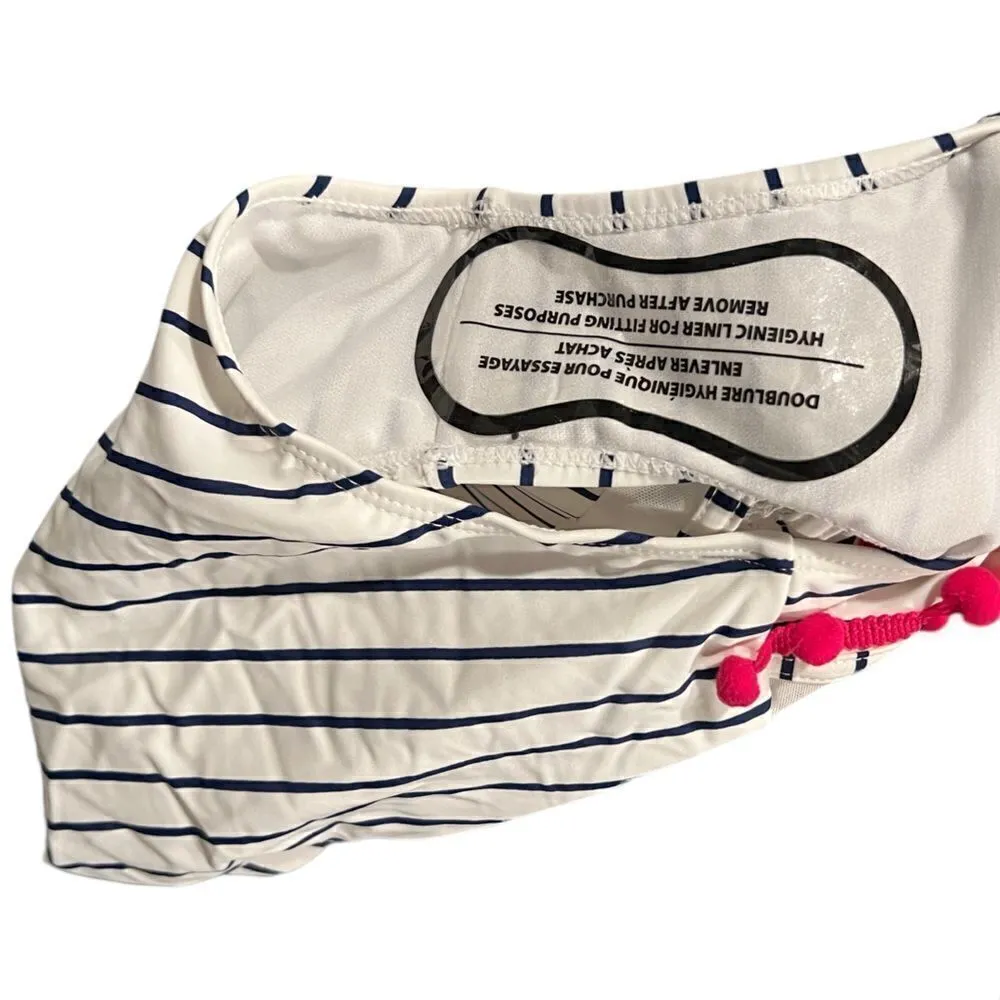 None Black and white striped string bikini size medium - Image 6