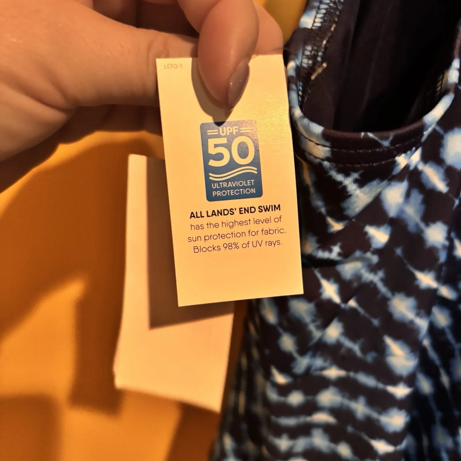 Lands' End Womens Flutter High Neck Tankini Top Navy Blue UPF 50+ Swim  6/8 NWT - Image 5