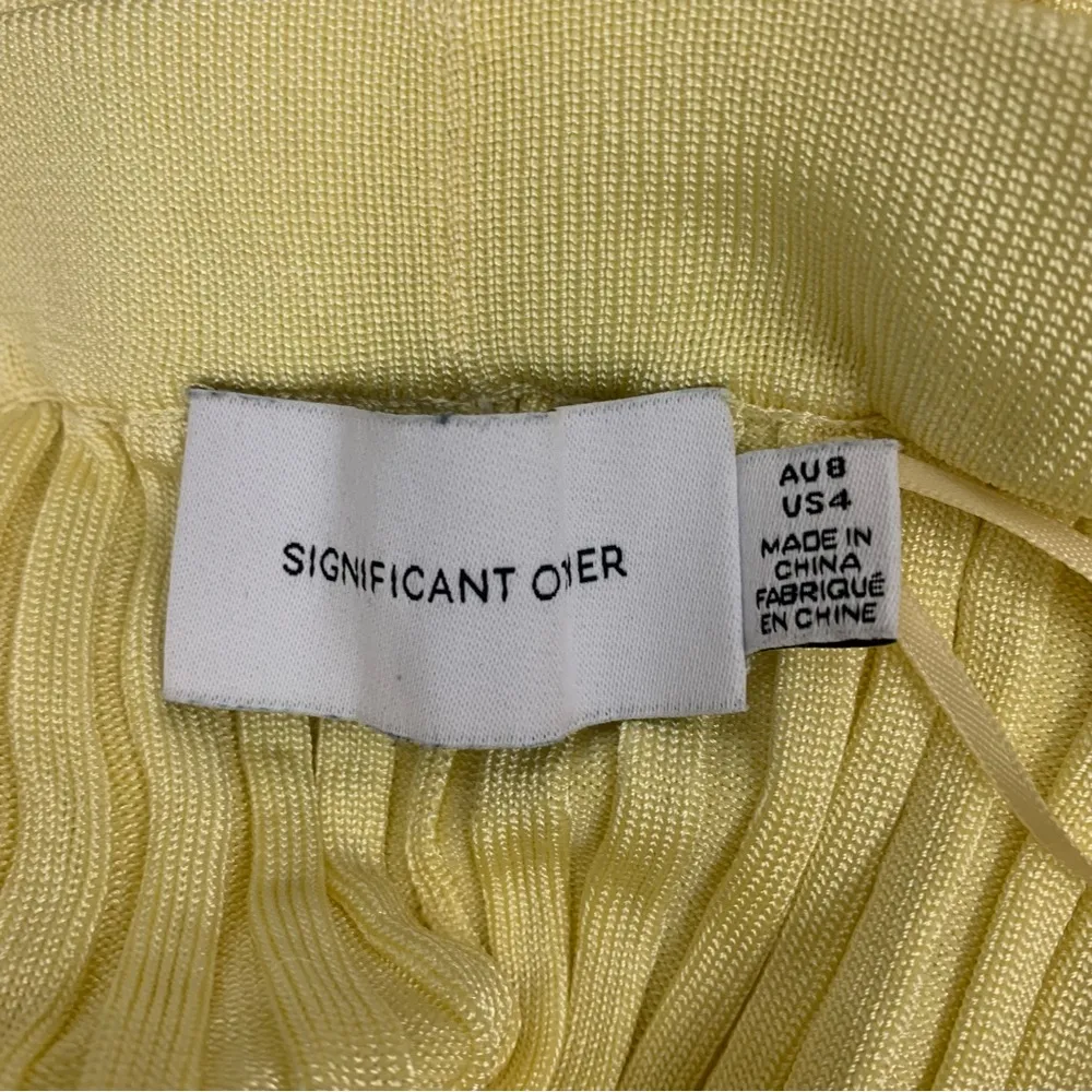 Free People x Significant Other Sylivia Ribbed Yellow Flare flowy Pants Size 4 - Image 3