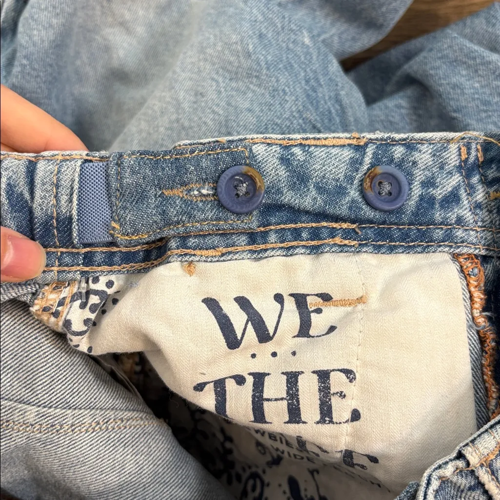 Free People We The Free Newbies Solid Slouchy Wide leg Jeans XS - Image 8