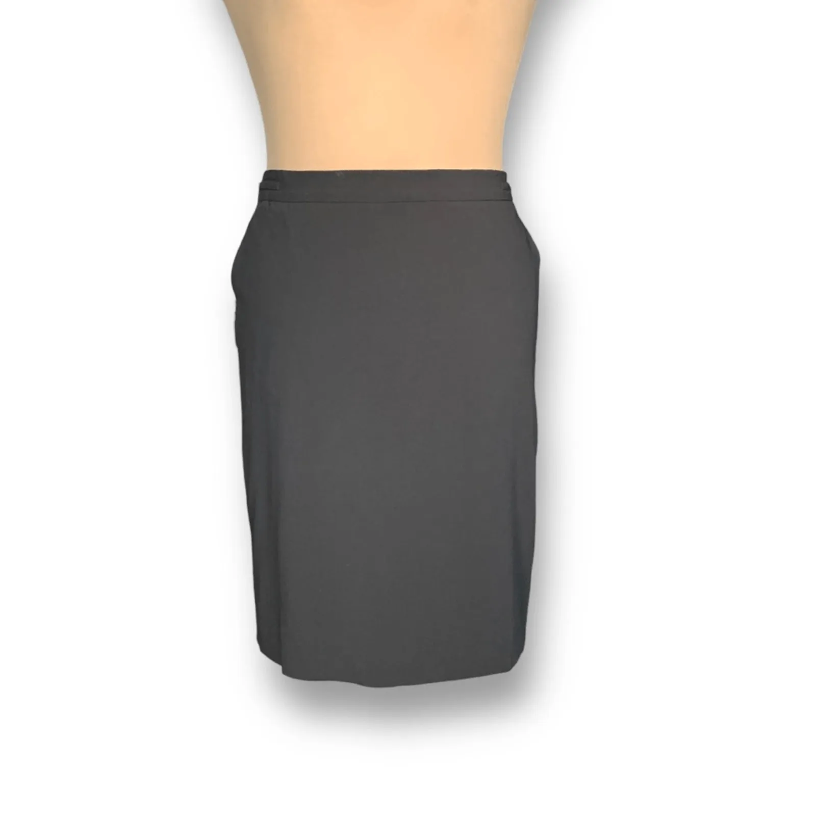 Vintage 90s Giorgio Armani Classico Black Wool Skirt IT 50 Made in Italy Skirt - Image 5