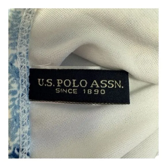 U.S. Polo Assn. Women's Blue White Red Paisley Halter One PieceSwimsuit‎ Top M - Image 10