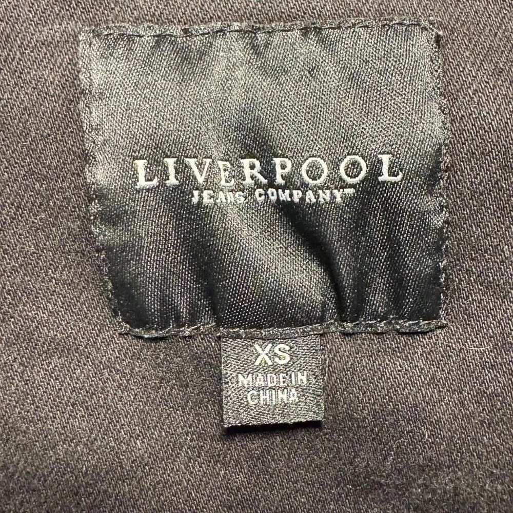 Liverpool Los Angelos Black Wash Denim Moto Biker Zip up Jacket Size XL - Image 5