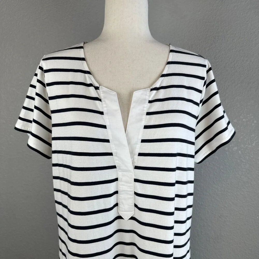 Vineyard Vines Zen Tee Shirt Maxi Dress Size L Nautical Stripe Cotton Modal Knit - Image 2