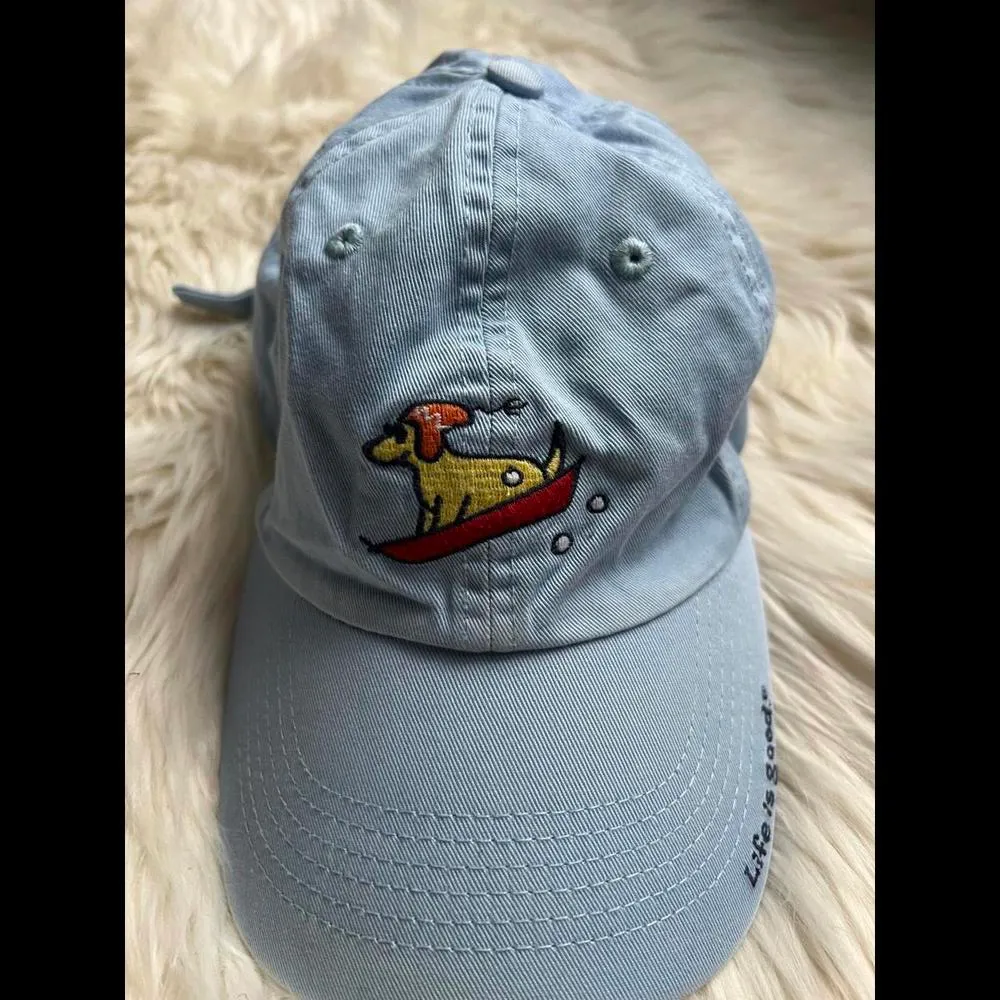 Life is Good Blue Dog Embroidered Cap - Image 3