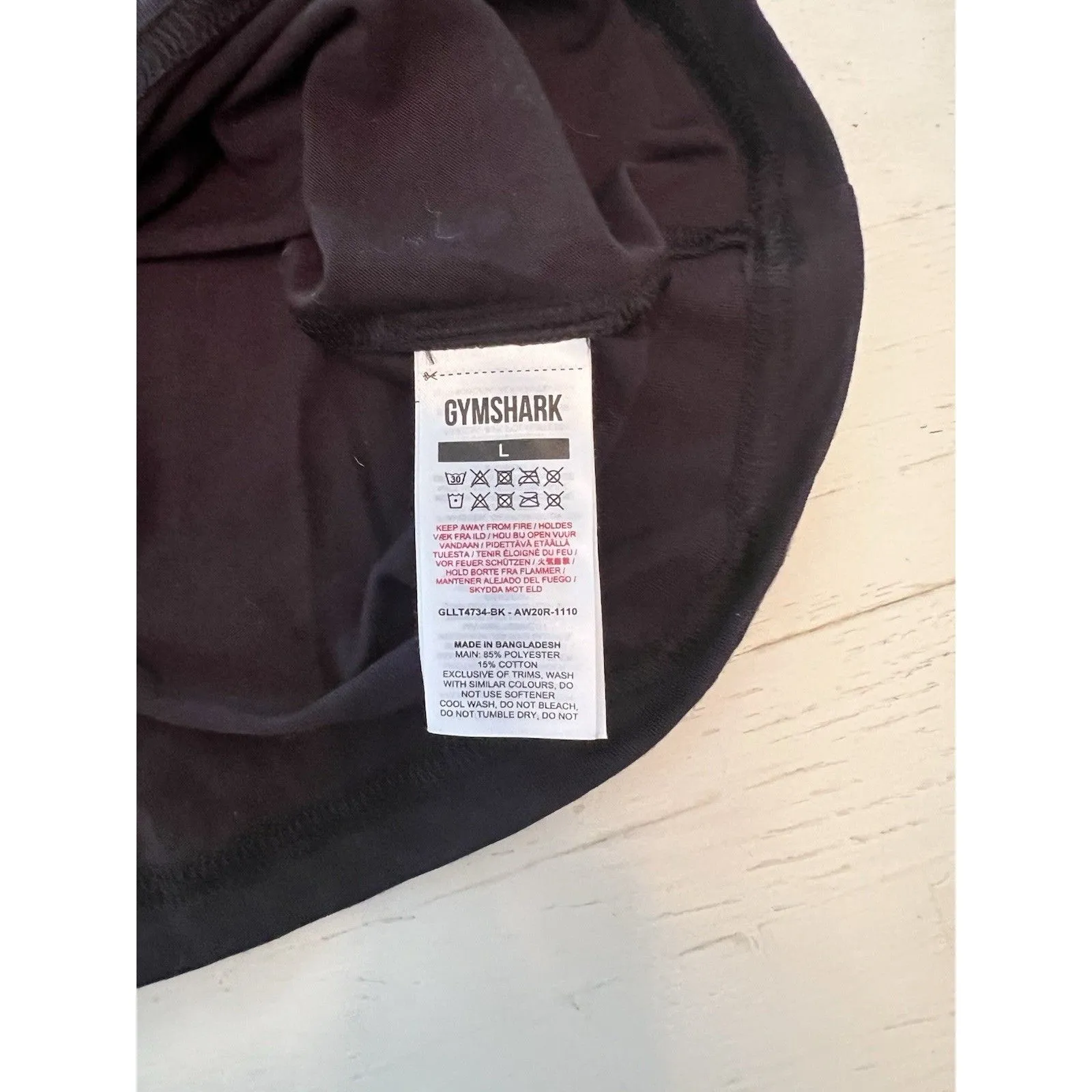 GYMSHARK Training Oversized Long Sleeve Tee Shirt Women's Black Large‎ GLLT4734 - Image 3