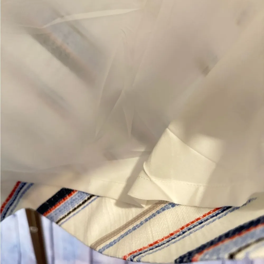 White House Black Market Ivory Striped Beaded Accent Pencil Skirt size 8 - Image 6