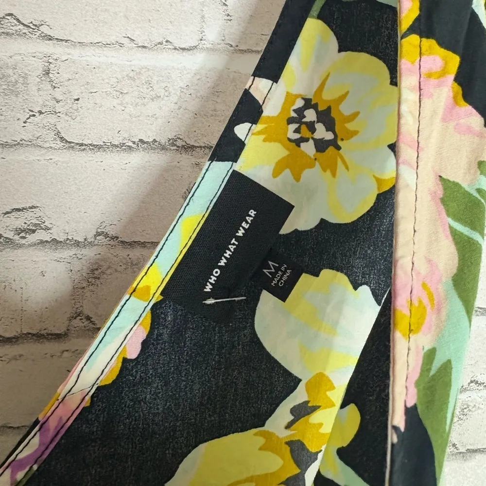 Who What Where Sleeveless Black Pastel Spring Floral Tiered Maxi Dress - Image 3