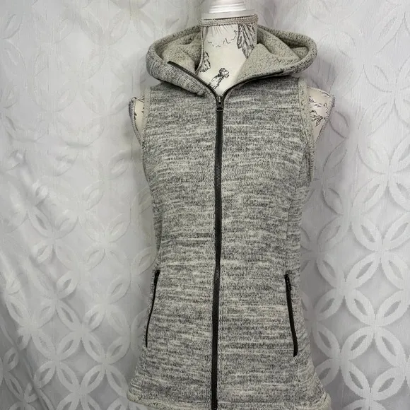 Kuhl Alaska Womens Hooded Zip Up Vest Cozy‎ Soft Heathered Grey Size S - Image 3
